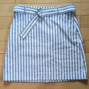 Striped White and Black Women's Skirt